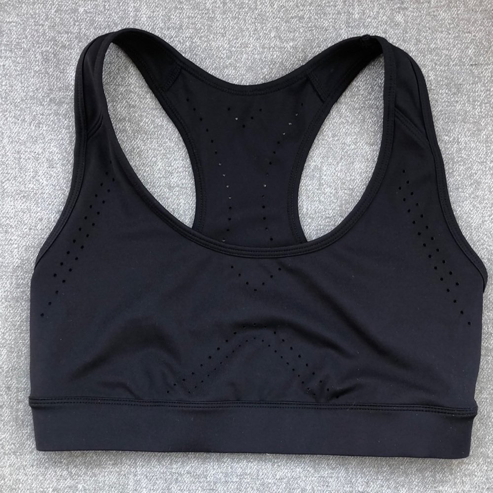 JOYLAB - Long Line Perforated Racerback Sports Bra - Black